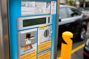 Ace Parking Pay and Display Ticket Machine paying by credit card