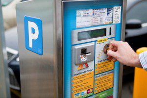 Ace Parking Pay and Display Ticket Machine paying by credit card